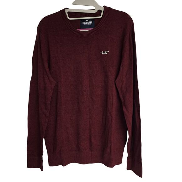 NEW NWT Men's Hollister Maroon Lightweight Sweater | Size Medium - Picture 1 of 8